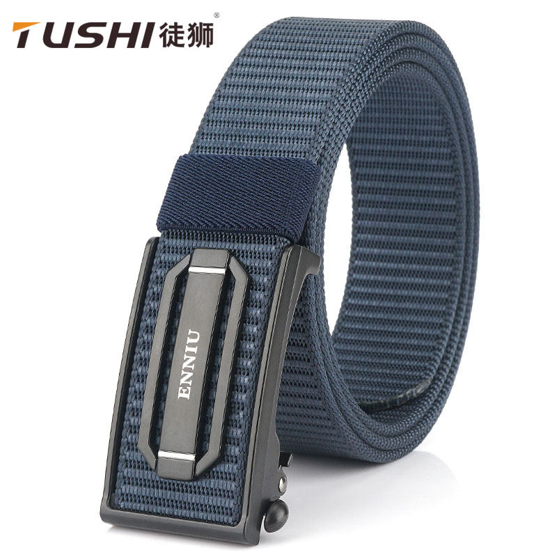 3.5CM Automatic Buckle Nylon Canvas Belt Casual Business Men