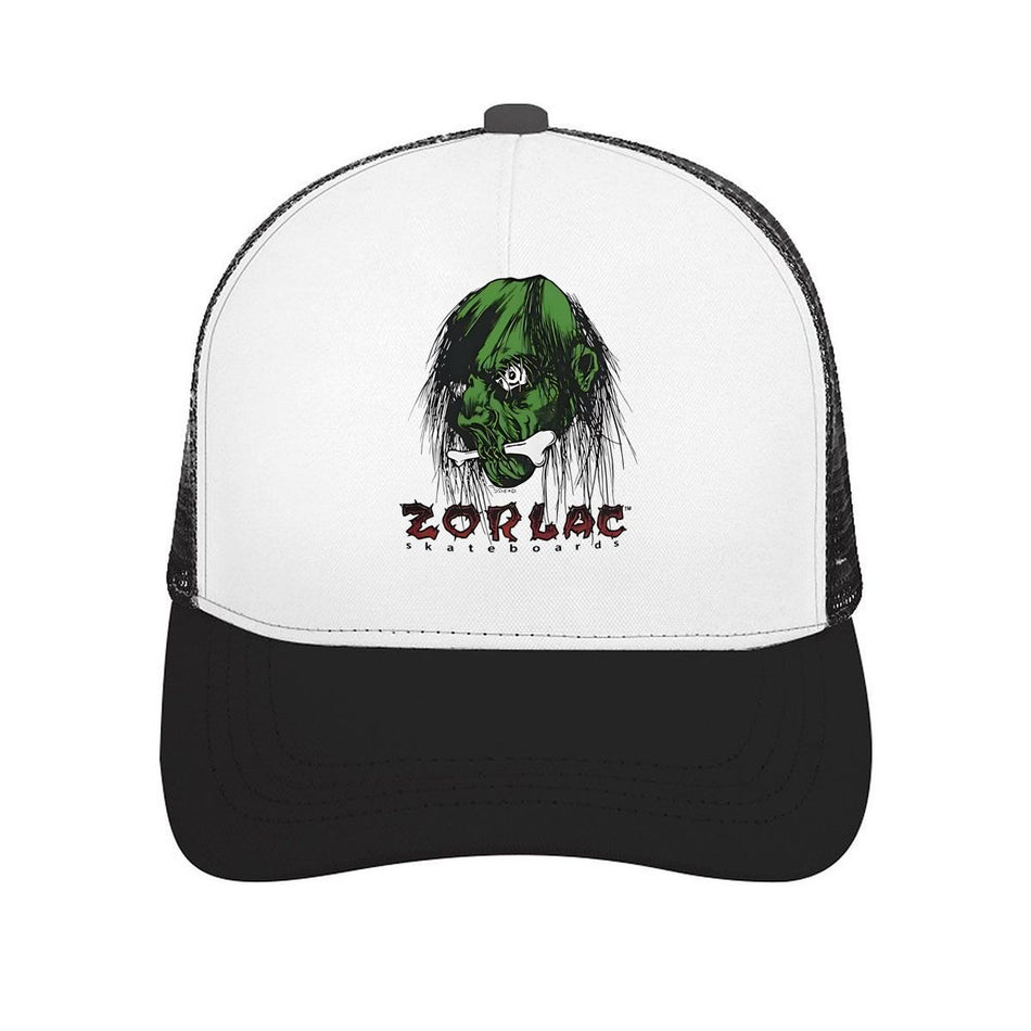 Zorlac Skateboards Green Monster Face Mesh Baseball Cap
