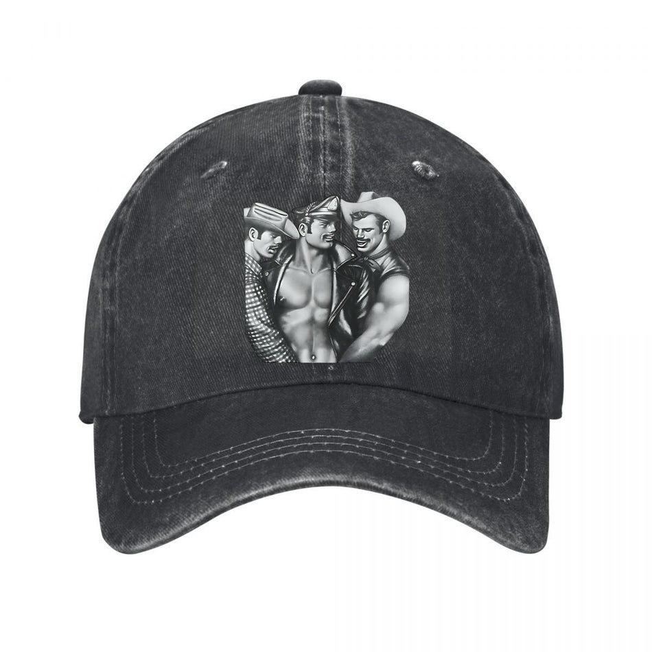 Vintage Cowboy Biker Western Art Unisex Casual Baseball Cap