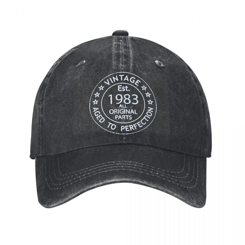 Vintage Est 1983 All Original Parts Unisex Casual Baseball Cap