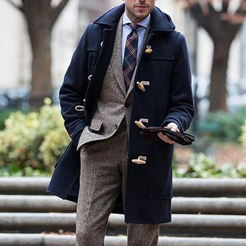 Men’s Mid-Length Lapel Coat | 2025 Trendy Winter Jacket