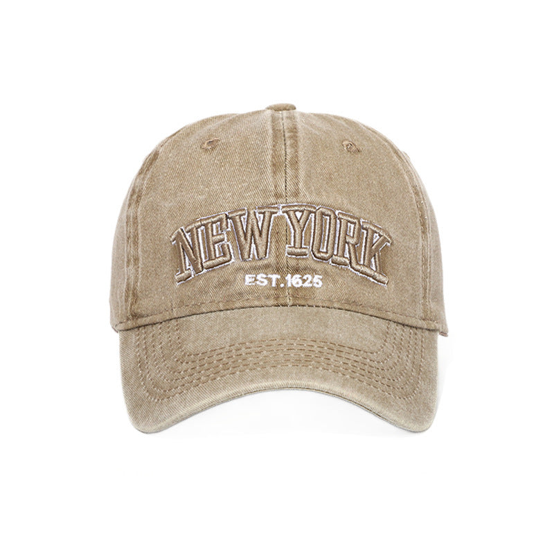 Washed Cotton Baseball Cap, Korean Style Soft-Brim Unisex Hat