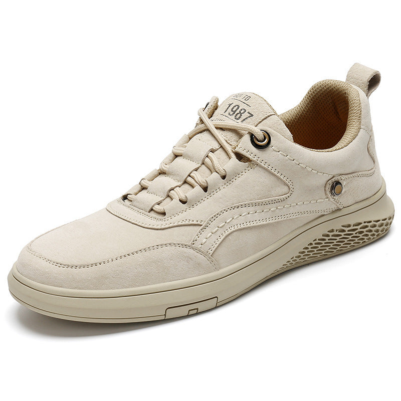 Men’s Low-Top Leather Retro Sneakers – Casual Sports Shoes