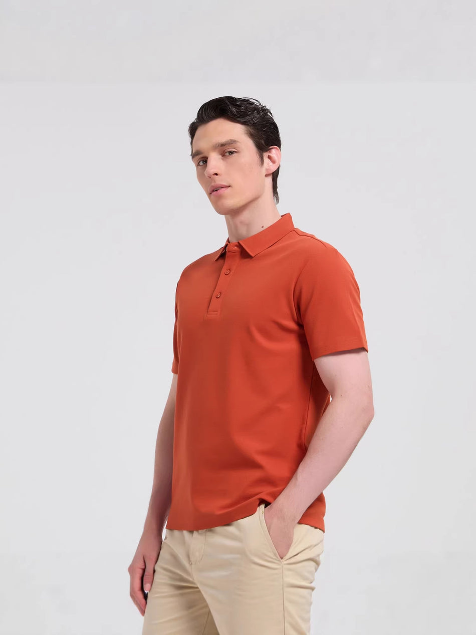 Zhongde 8222 Solid Color Pique Polo Shirt, Fitted Summer