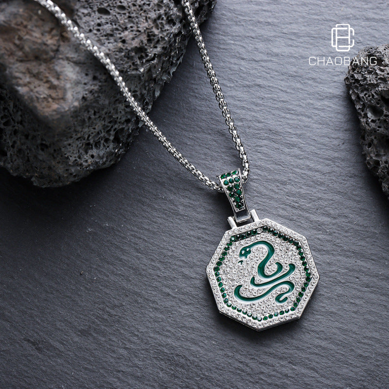 Zodiac Pendant Necklace for Men and Women, Hip-Hop Style