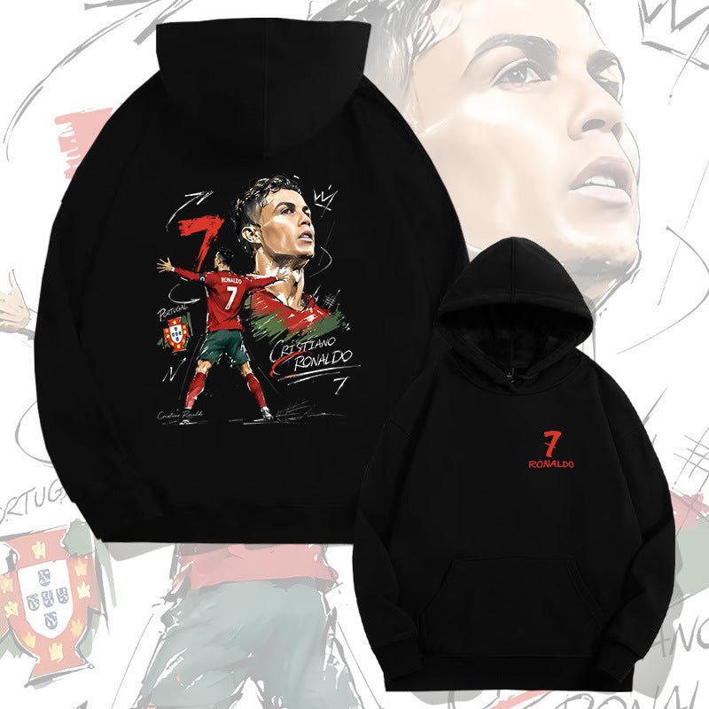 Cristiano Ronaldo Portugal Sports Print Cotton Hoodie for Men