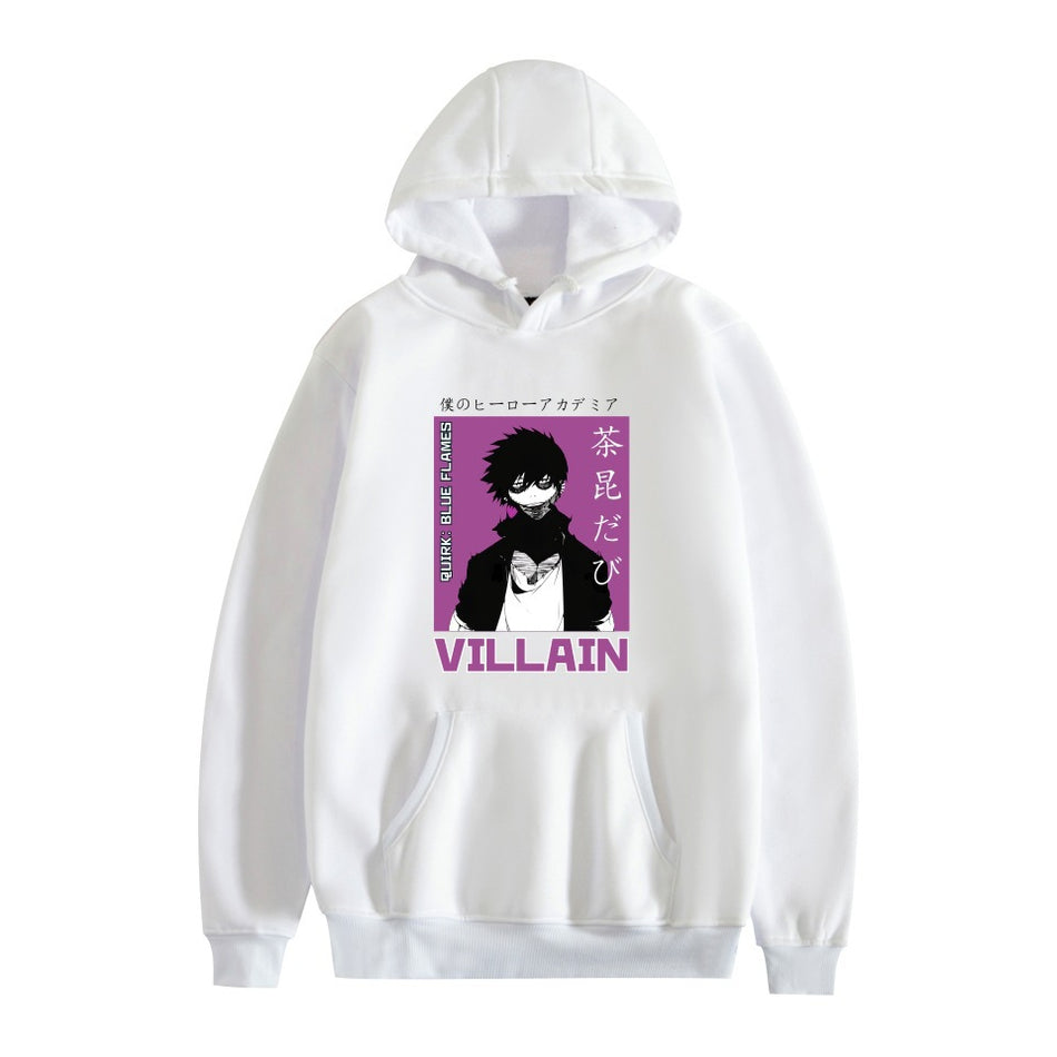 Men's Cotton Fleece-Lined Anime Printed Hoodie with Loose Fit