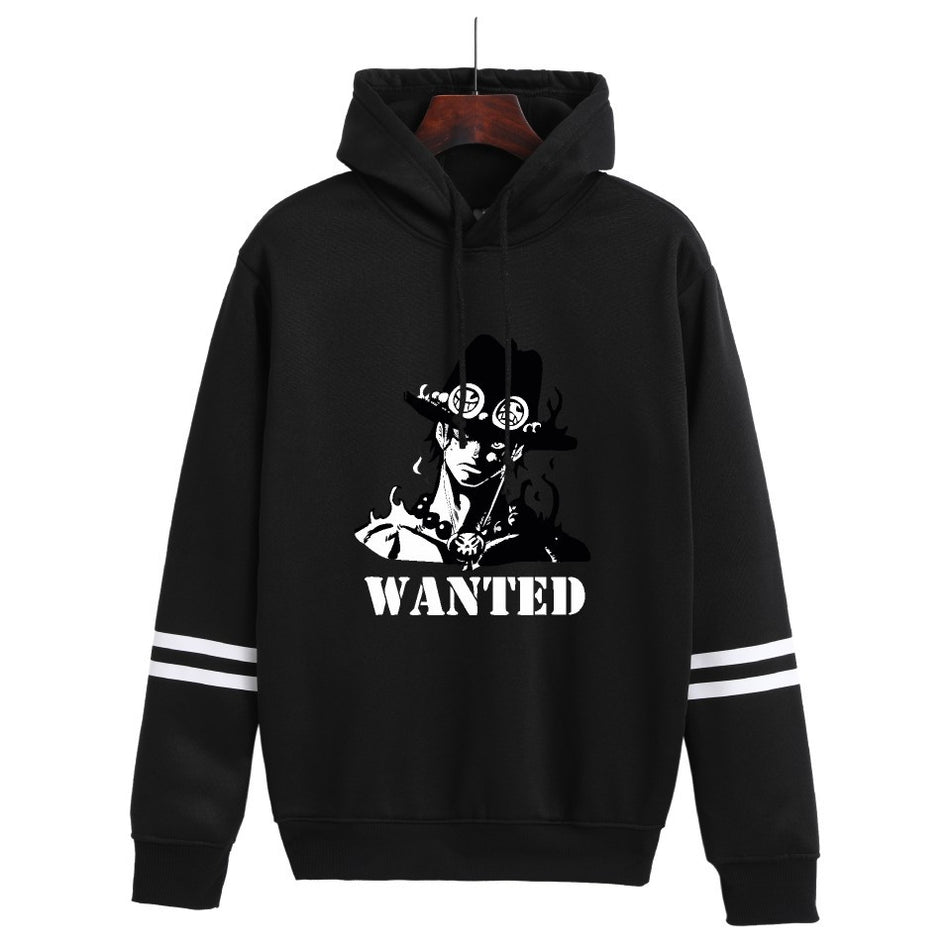 Men's Korean Style Cartoon Hot Stamping Fleece Hoodie