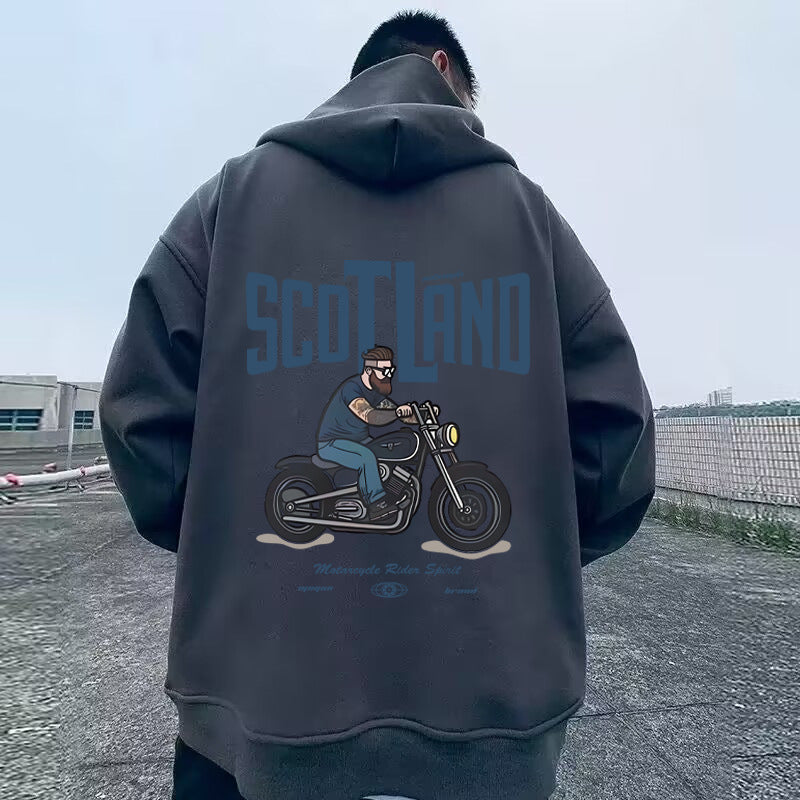 Men's Retro Loose  Cotton Blend Hoodie