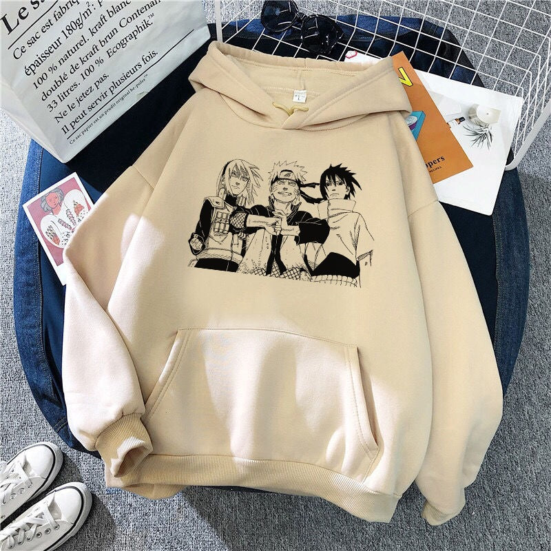 Men's Naruto Animal Print Cotton-Lined Fleece Hoodie
