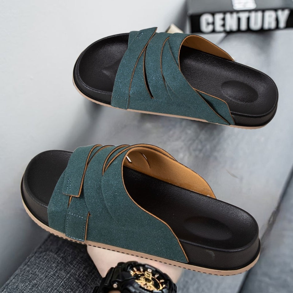 Men's Mesh Casual Beach Slippers with PVC Non-Slip Sole