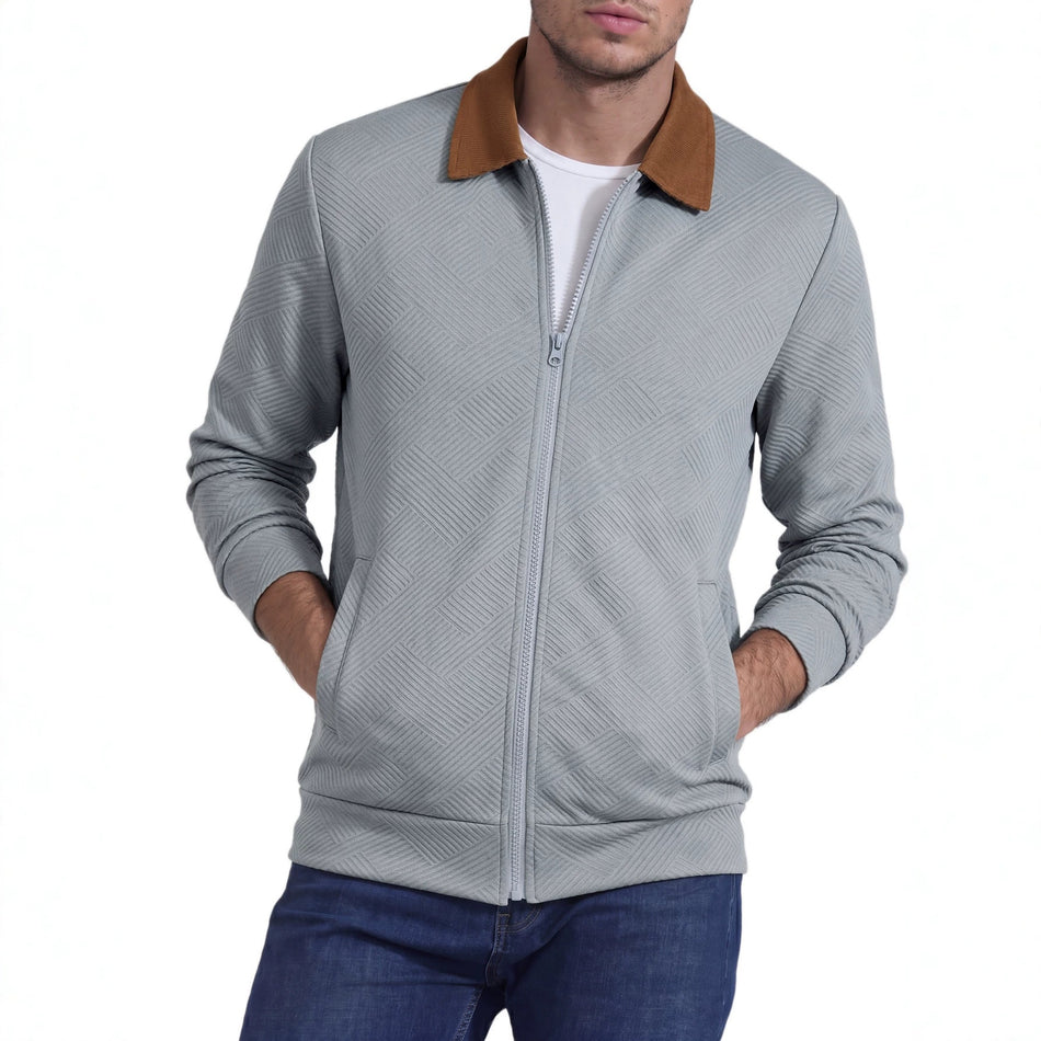 Men's Waffle Collar Baseball Jacket Loose Fit Mid-Length Coat