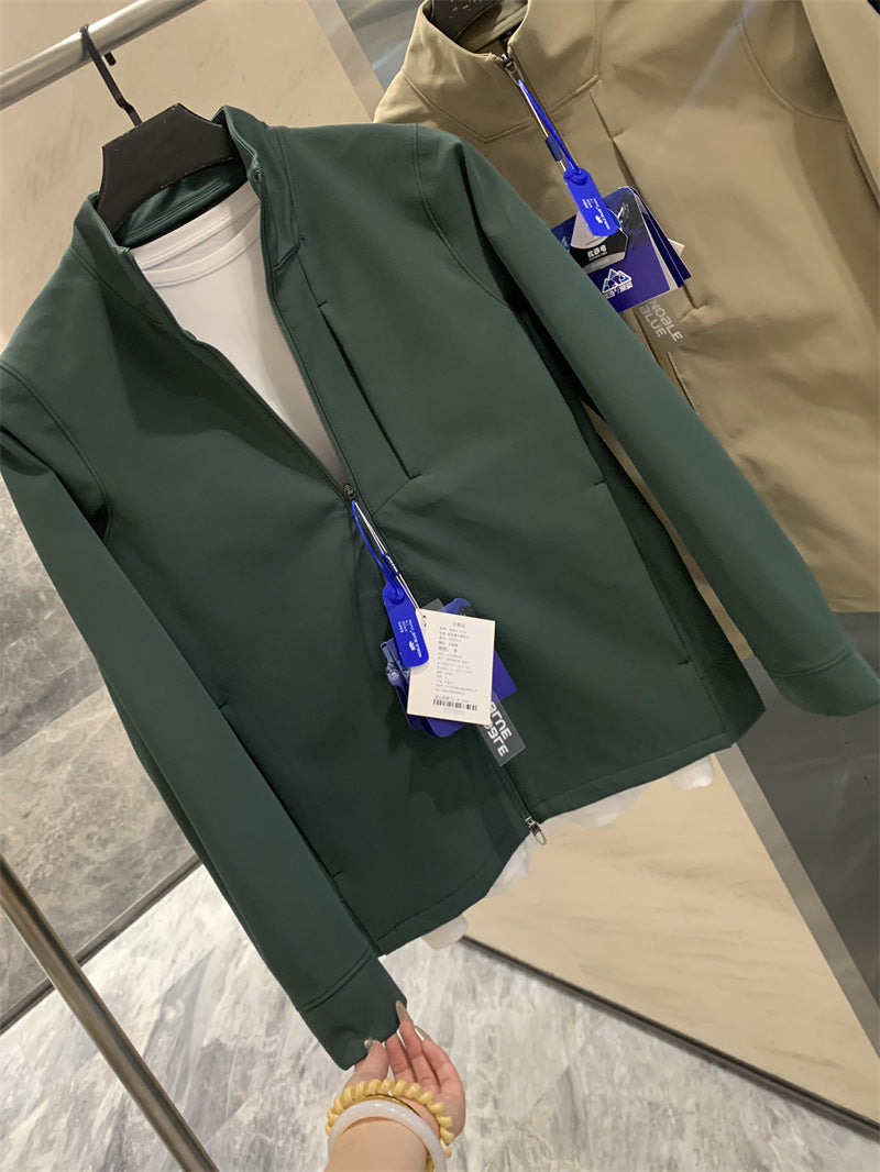 Men's Mid-Length Stand Collar Jacket Loose Fit Casual Outerwear