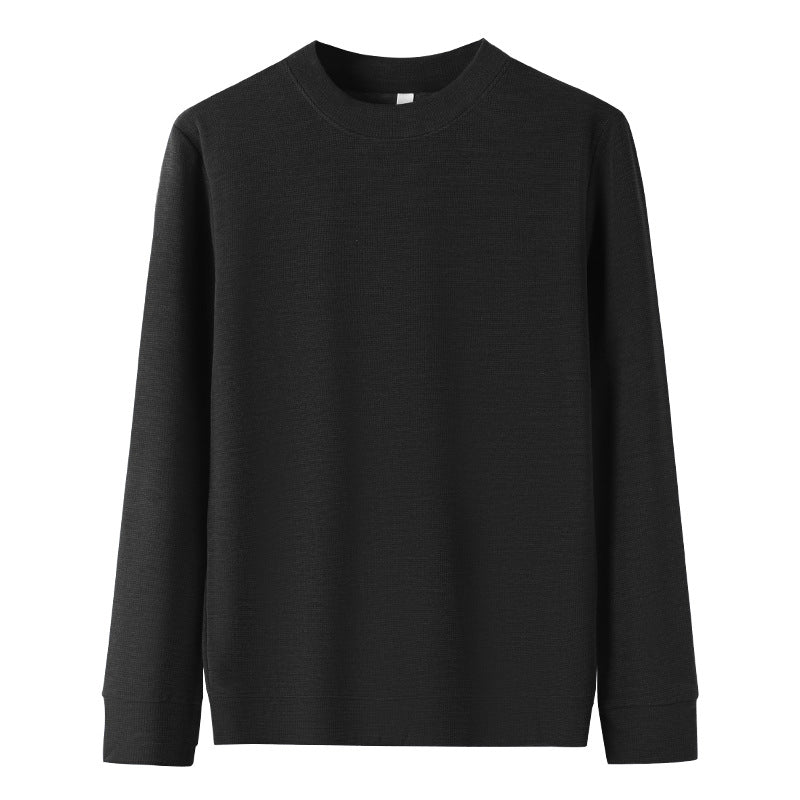 Men’s Polyester Sweatshirt Round Neck Slim Fit Solid Color