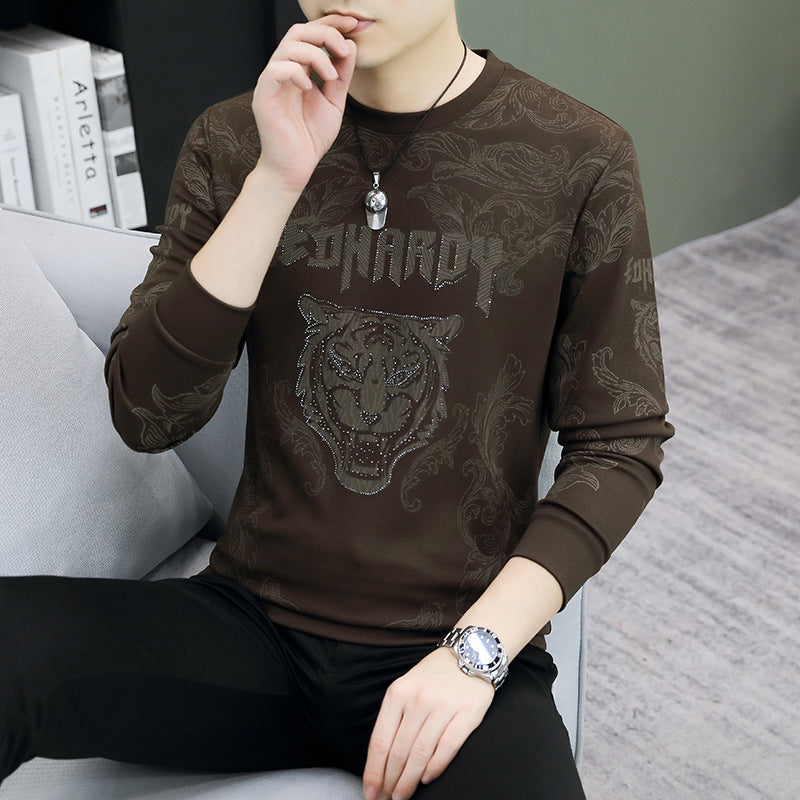 Men’s Milk Protein Sweatshirt Round Neck Loose Fit Fleece