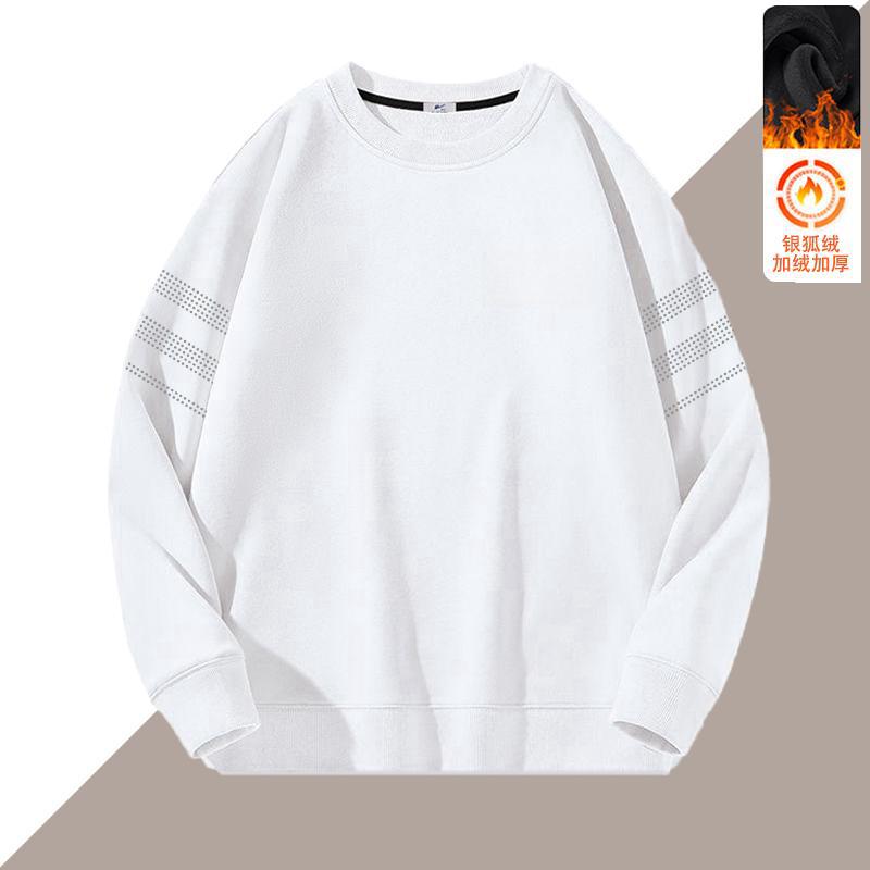 Men’s Fleece Sweatshirt Round Neck Loose Fit Printed Pullover