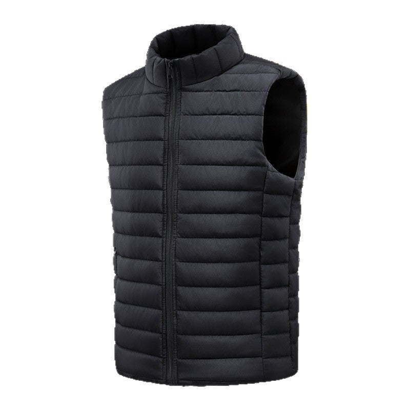 Men's Lightweight Vest Stand Collar Loose Fit Zipper Casual Outerwear