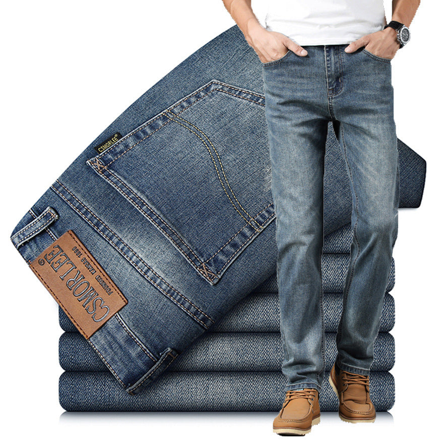 Csmorlee Men's Elastic Loose Fit Jeans