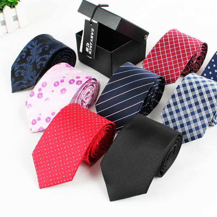 Formal Red & Black Tie – 8cm Wedding & Business Accessory