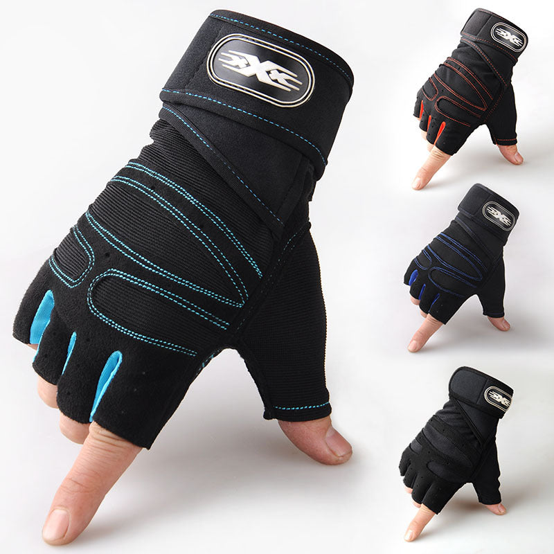 Men’s Weightlifting Half-Finger Gloves – Non-Slip Wrist Support & Breathable