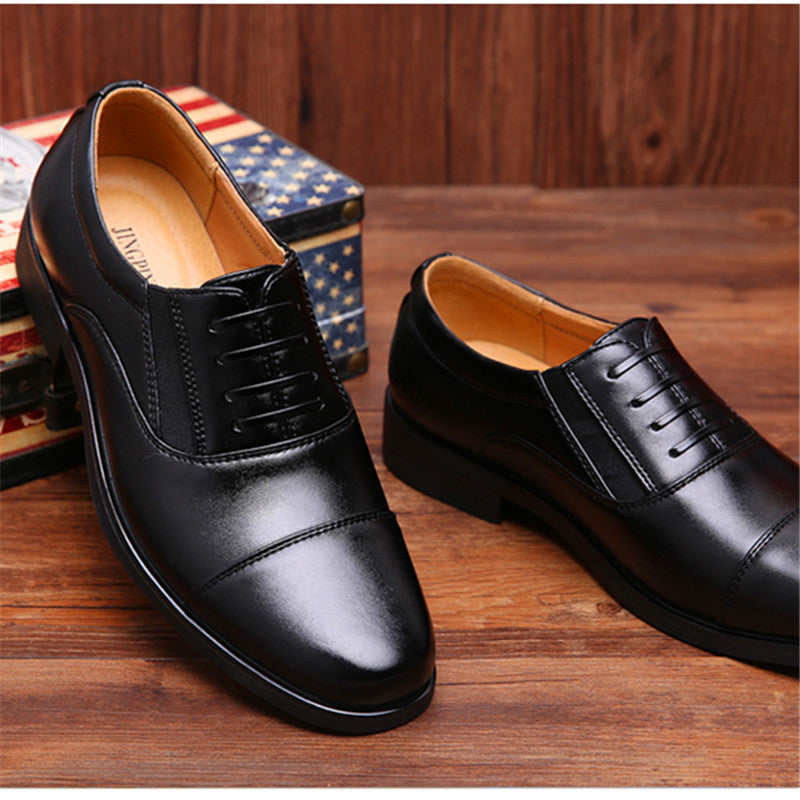 Men's Three-Joint Leather Formal Shoes – Stylish & Breathable