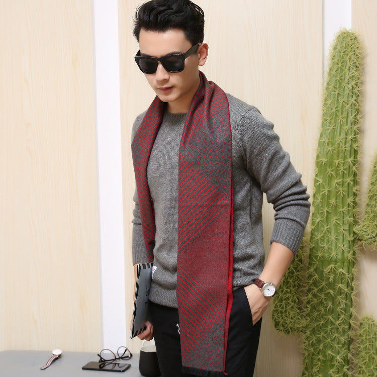 Men’s Winter Business Scarf 2025 Thick Imitation Cashmere Korean Style
