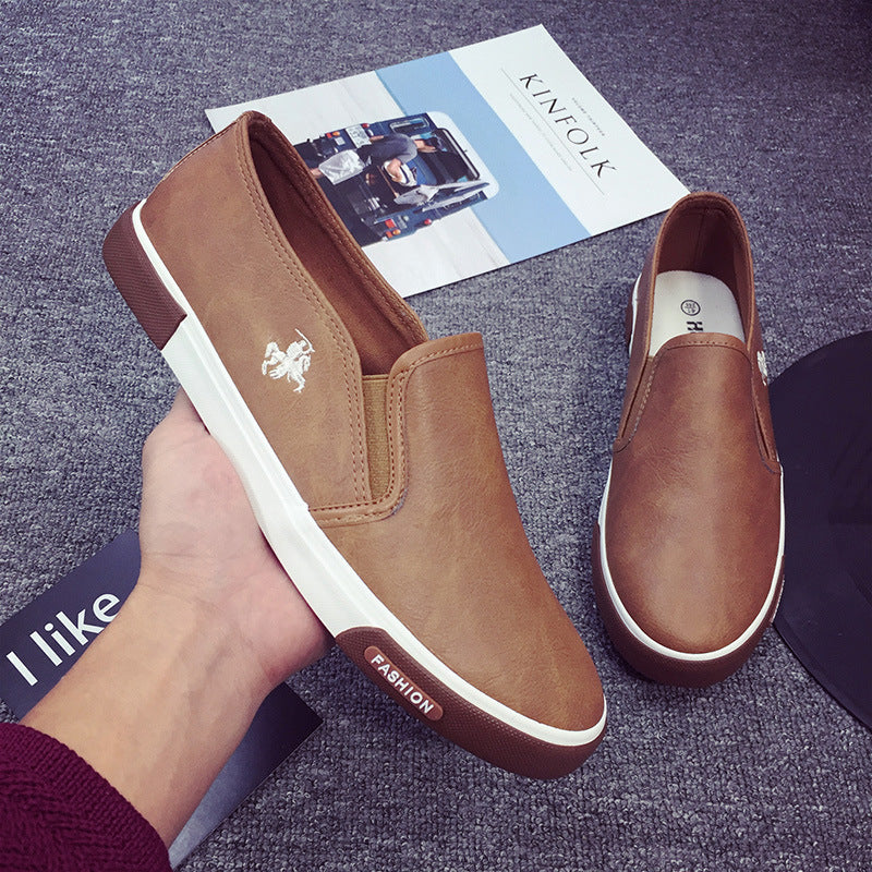 Men’s Slip-On White Casual Shoes – Flat Skate Style