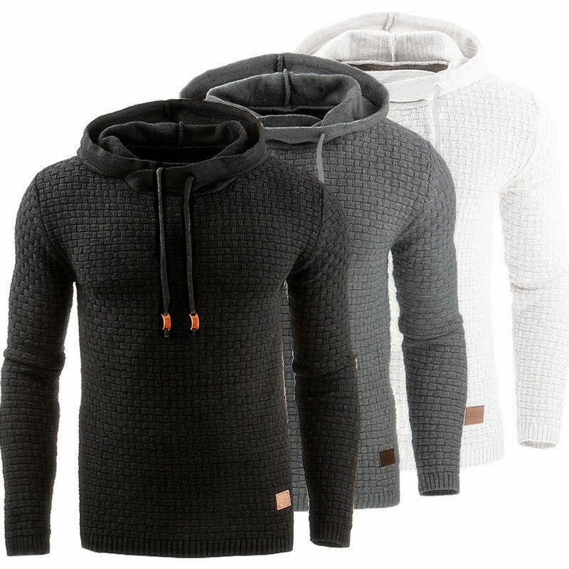 Men’s Autumn Winter Jacquard Hoodie Warm Long Sleeve