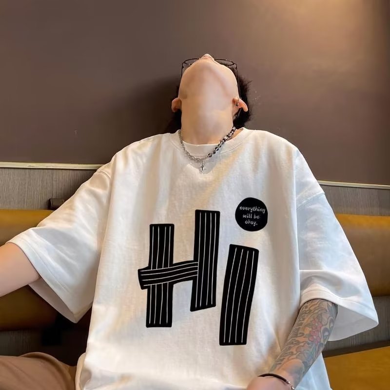 Retro Loose Fit T-Shirt for Men – Plus Size Streetwear