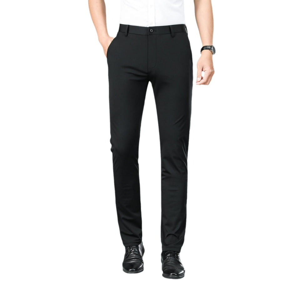 Ice Silk Stretch Pants – Wrinkle-Free Business Fit