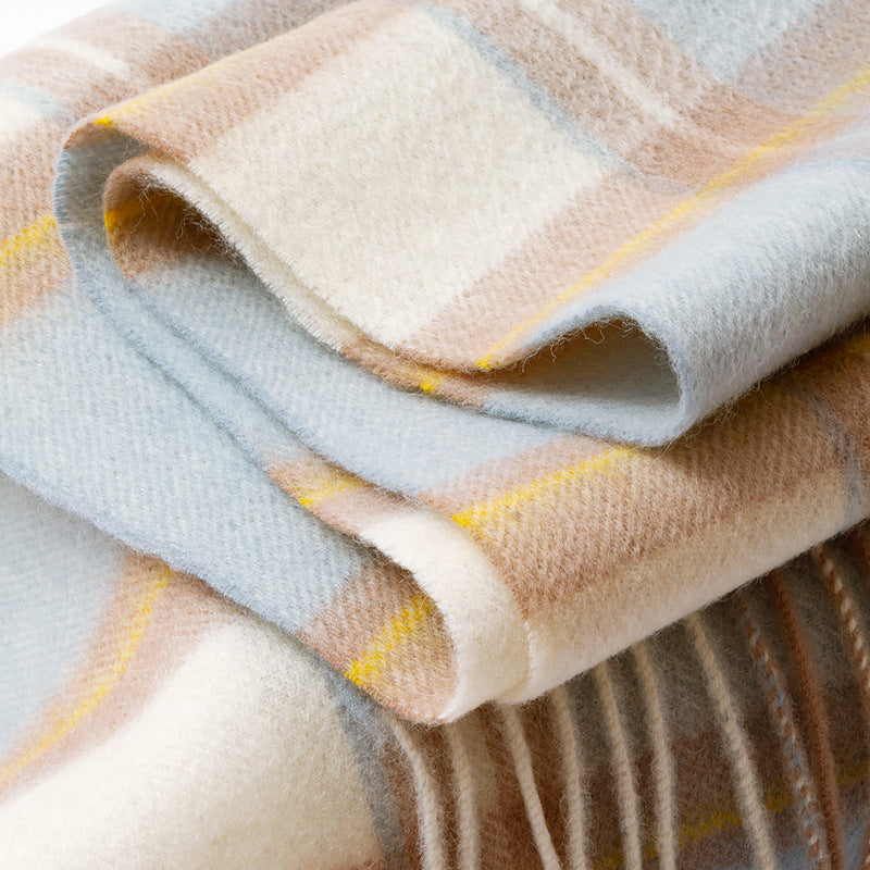 2024 Wool Scarf Women & Men Thick Warm British Plaid