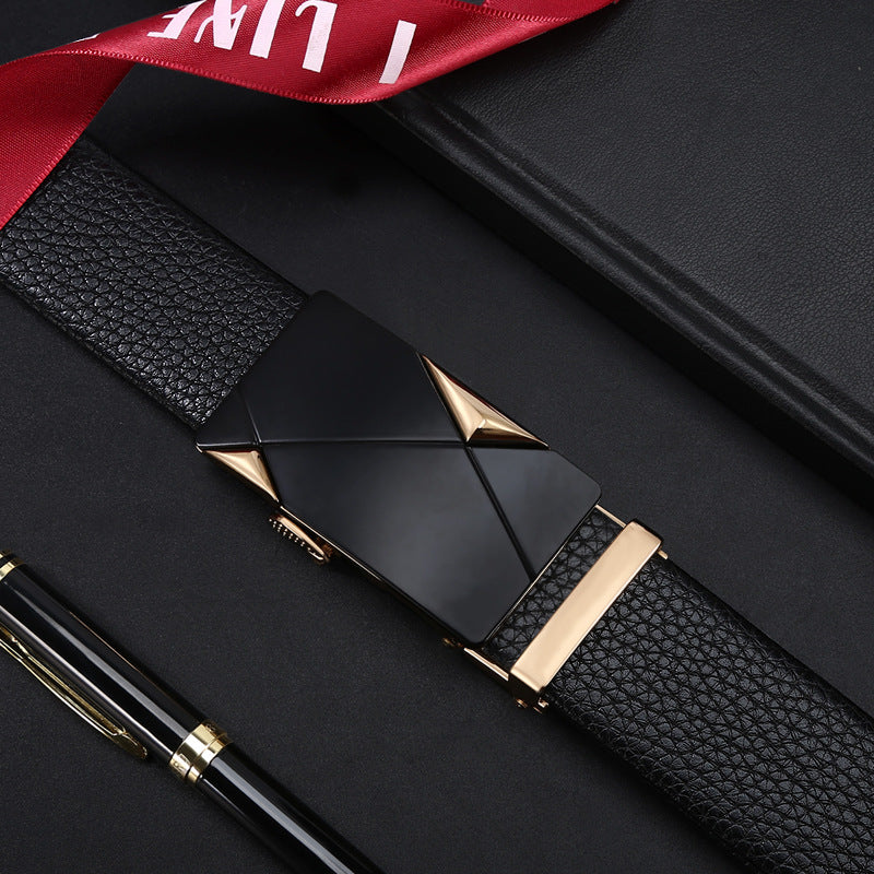 Cowhide Alloy Buckle Belt – Trendy & All-Match