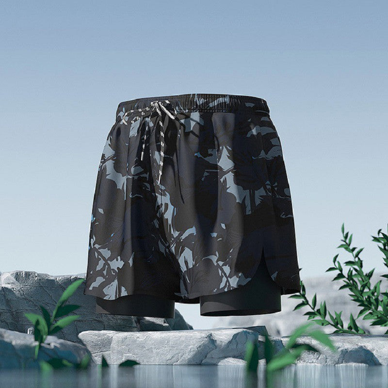 Men’s 2025 Summer Double-Layer Swim Trunks
