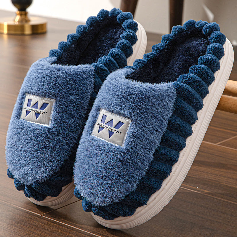 Men’s Plus Size Winter Warm Cotton Slippers – Indoor Non-Slip