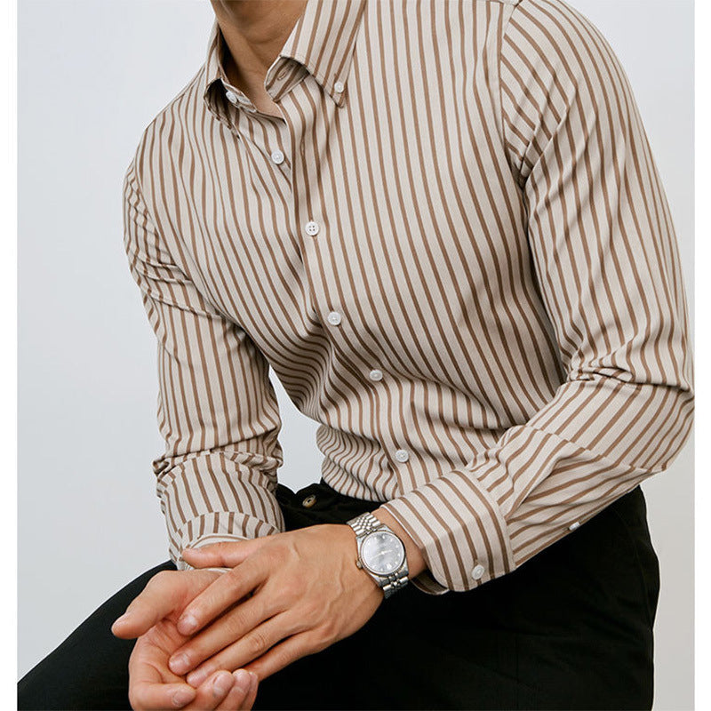 Men’s Non-Iron Striped Shirt | High-End Business Casual