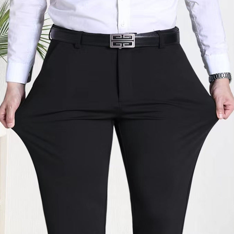 Men's Ice Silk Business Pants – Summer Loose Fit