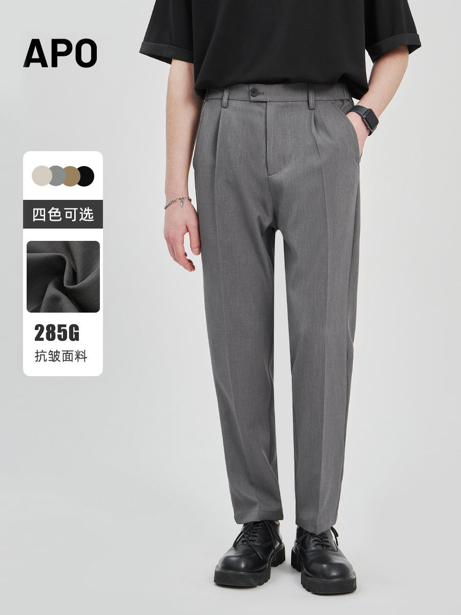 Heavyweight Men’s Business Casual Loose Straight-Leg Pants