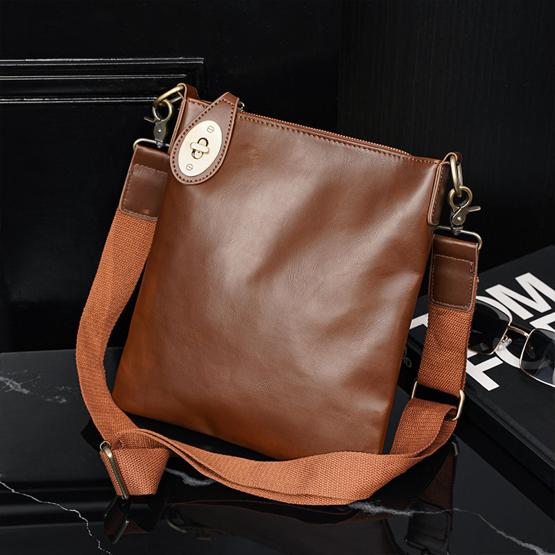 Men’s Retro Leather Shoulder Bag – Korean Fashion Trend
