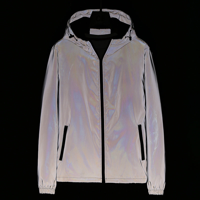 Reflective Hooded Windbreaker Jacket – Trendy Style