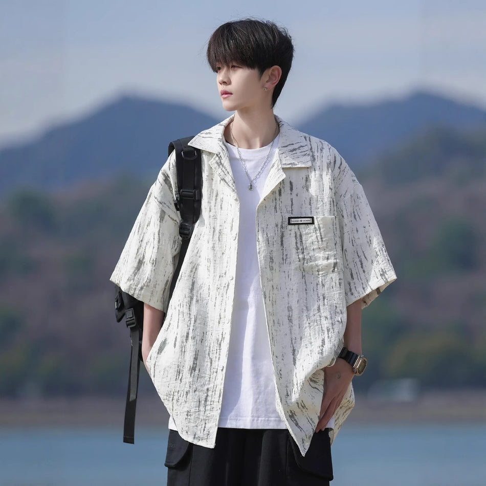 2025 Men’s Tie-Dye Floral Shirt Summer Nepal