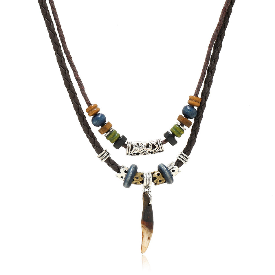 Ethnic Dog Teeth Pendant – Vintage Men’s Necklace