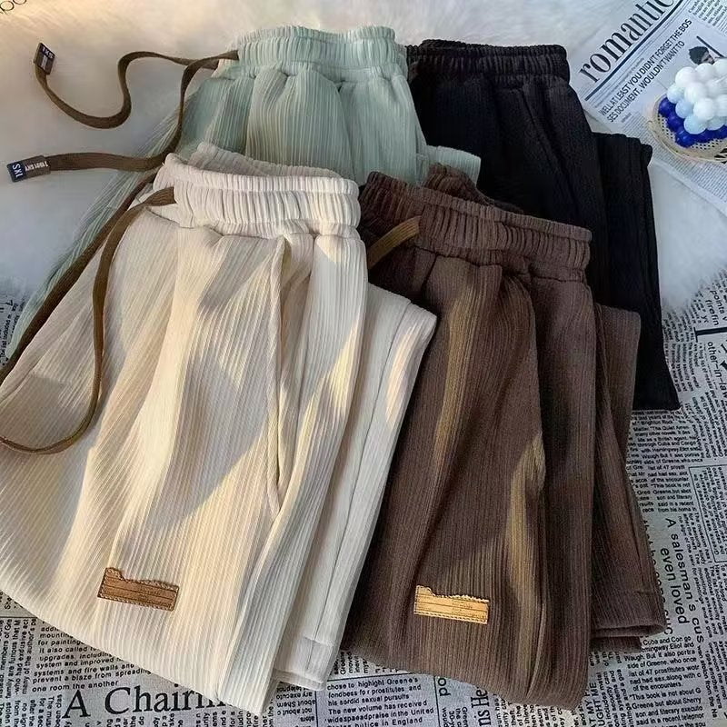 Men’s Ice Silk Straight Pants – Summer Drape Wide-Leg