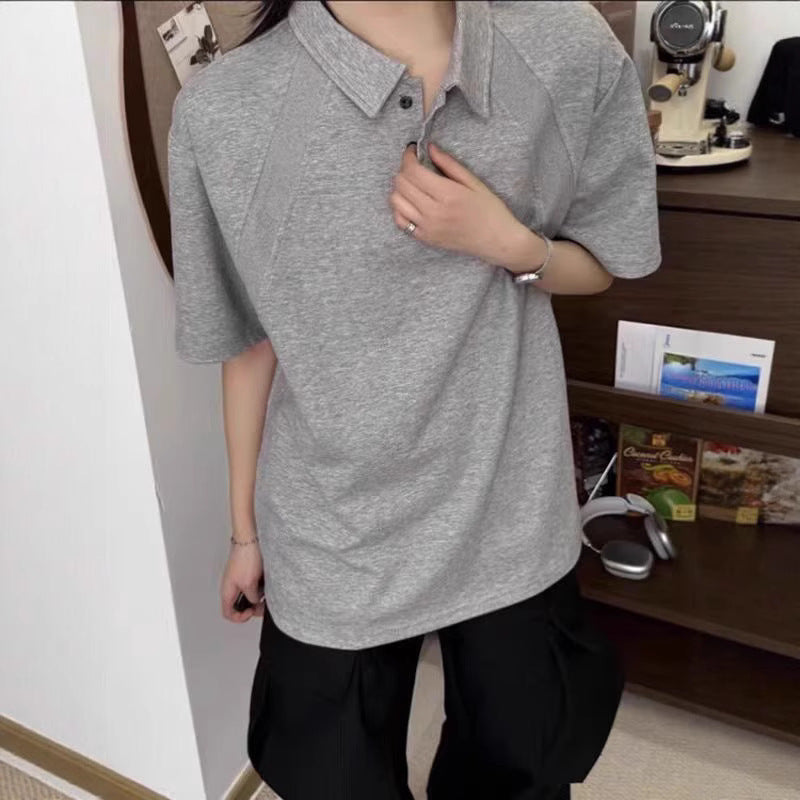 Unisex Knit Polo Shirt – 2025 Loose Fit Casual Summer Wear