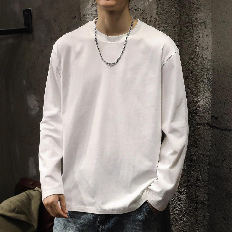 Heavy Cotton Long Sleeve Tee – Black or White