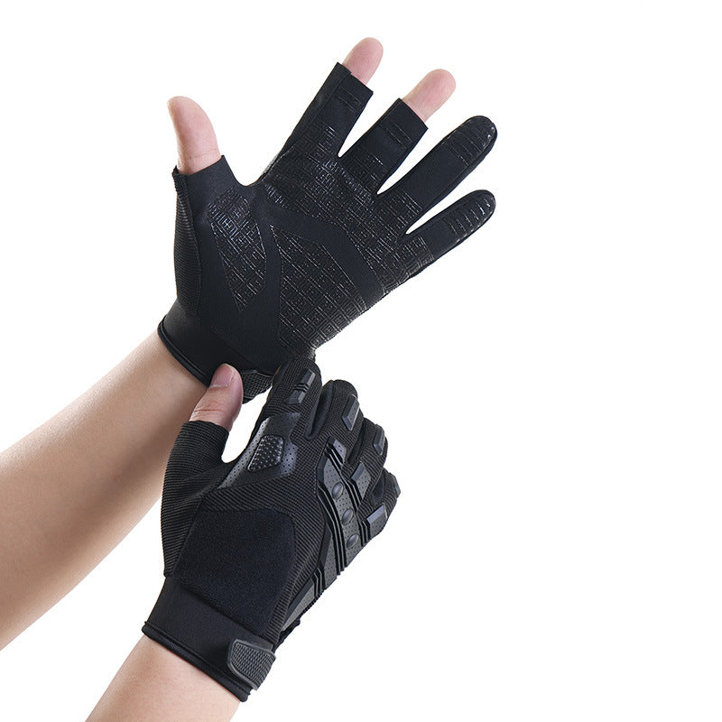 Men’s Tactical Outdoor Gloves – Non-Slip Leather Grip