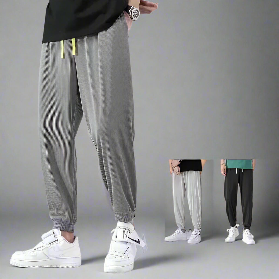 Men’s Ice Silk Casual Sports Pants - Summer Loose Fit