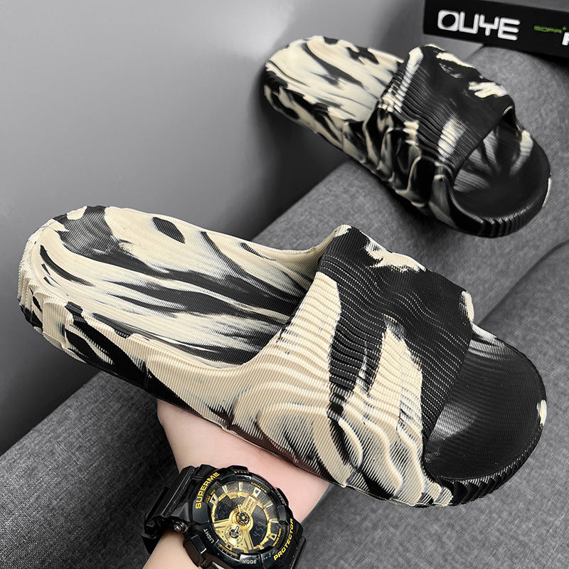 Men’s Plus Size Camouflage Coconut Slippers | Thick Sole