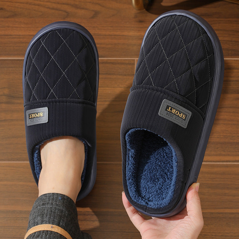 Men’s Winter 2024 Cotton Slippers – Warm Non-Slip Indoor Home