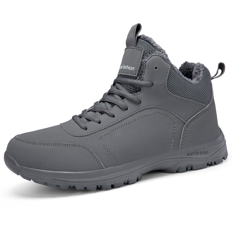 Men’s Plus Size Waterproof Winter Boots Velvet-Lined Warm