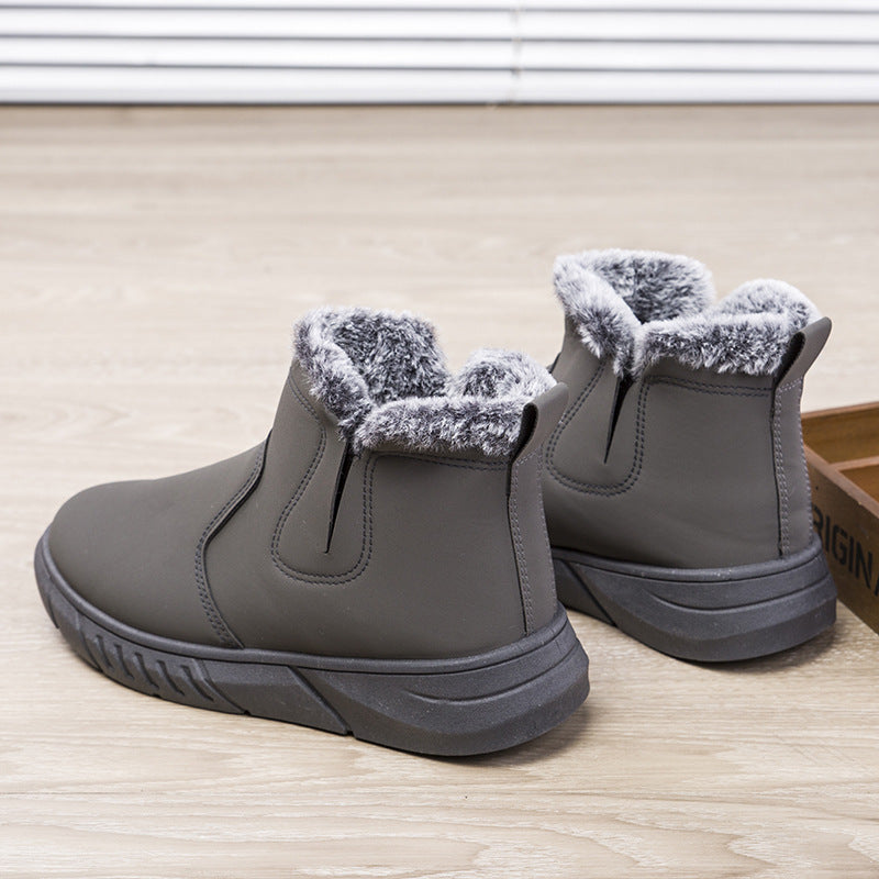 2024 Men’s Snow Boots Winter Fleece-Lined Thick Warm Shoes